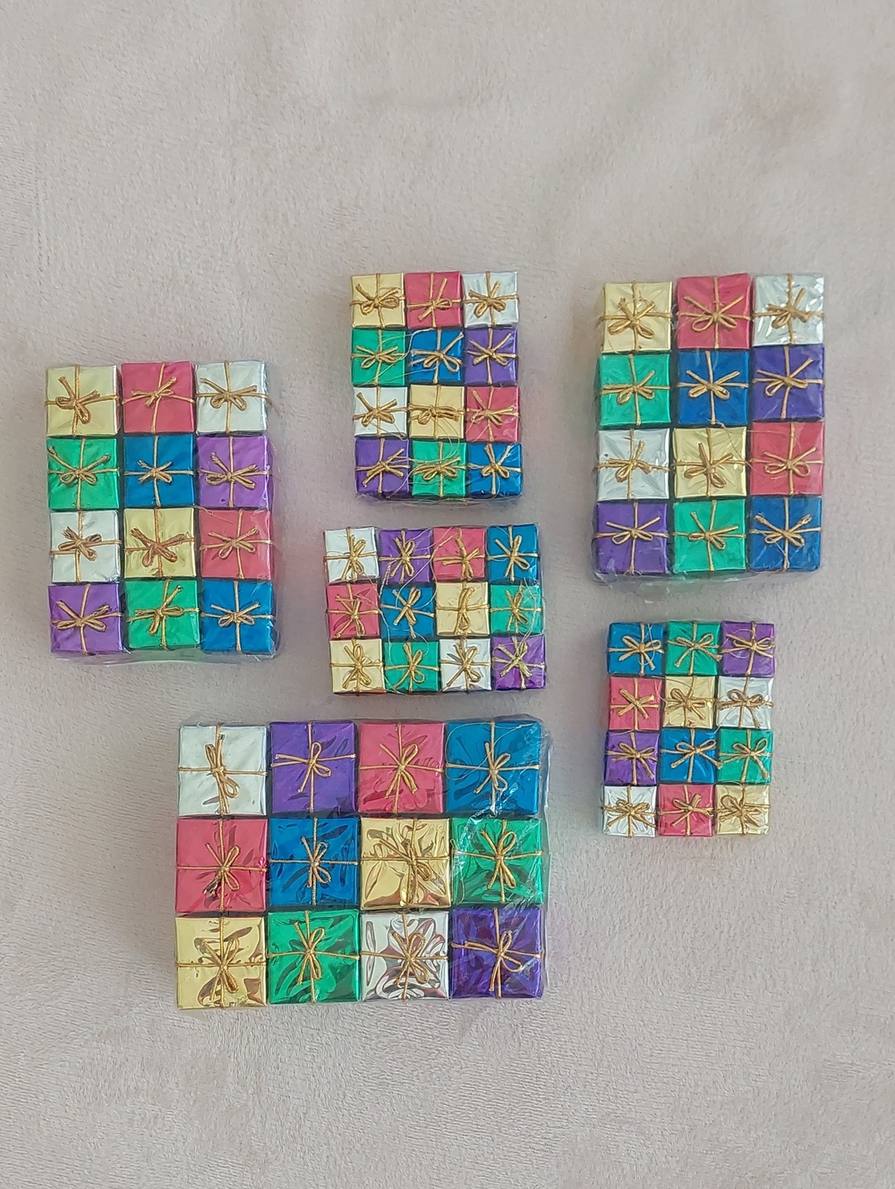 Mini Gift Box Ornaments Multicolor 3-sizes NWT